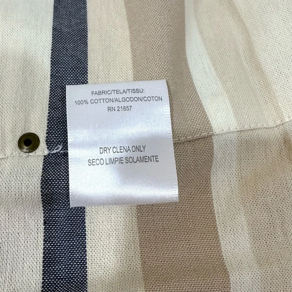 NEW Croscill Potomac Stripe Grommet Top Panel in Red and Tan 💯% Cotton